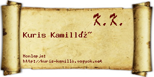 Kuris Kamilló névjegykártya